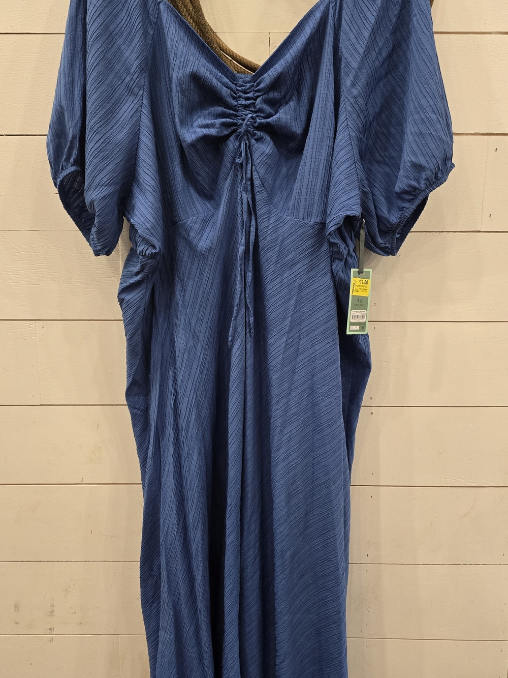 Blue Men's Ruched Front Shirt - Casual Lightweight Style